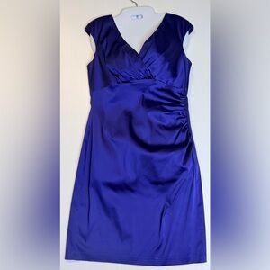 Lauren Ralph Lauren Blue Ruched Sheath Dress Sleeveless - Size 8